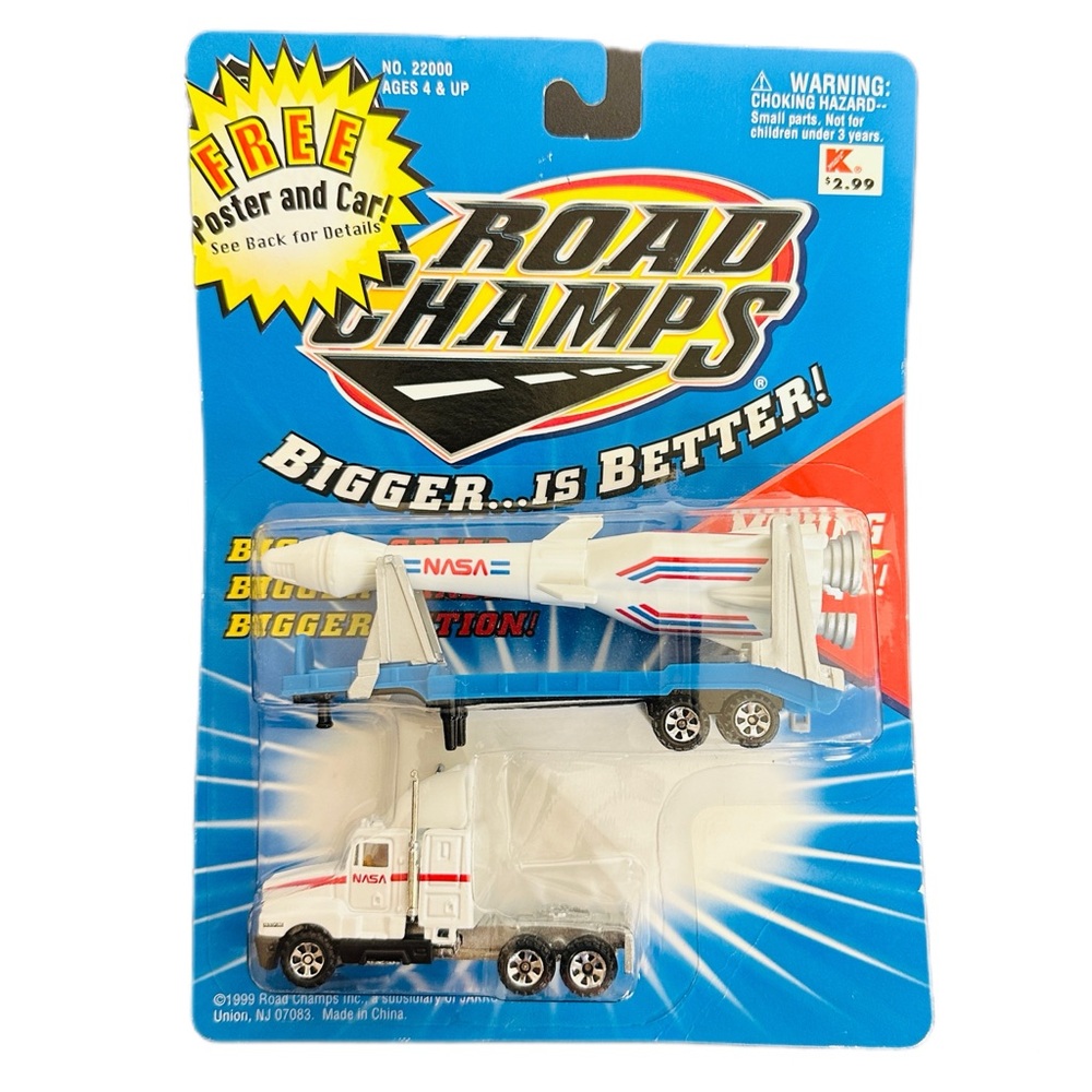Vintage Road Champs NASA SEMI WITH TRAILER AND SPACE ROCKET 1:43 SCALE 1999 New!